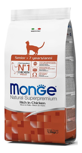 Comida Para Gato Monge Senior With Chicken 1,5 Kg