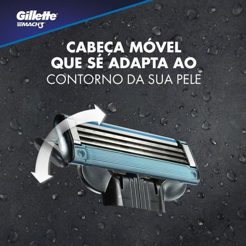 Gillette Mach3 Carga Para Lâmina De Barbear 4 Un