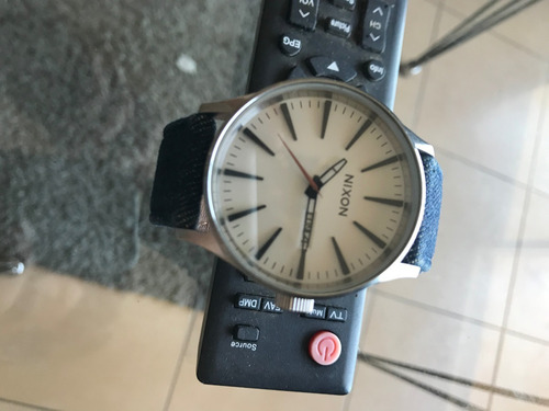 Reloj Nixon A1051540 Sentry Leather Dark Denim / Cream