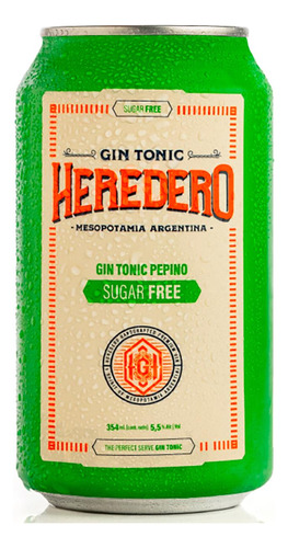 Heredero Gin Tonic Sabor Pepino Lata 354cc Tienda Baltimore