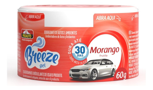 Cheirinho Aromatizante Carro Proauto Breeze Gel Morango 