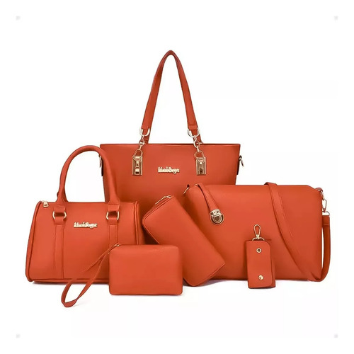 Cartera Bolso Set X 6 Piezas Premium Importado Moda - Tcs