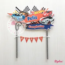 Comprar Topper Para Torta Hot Wheels Adorno Torta Pincho Deco Cumple