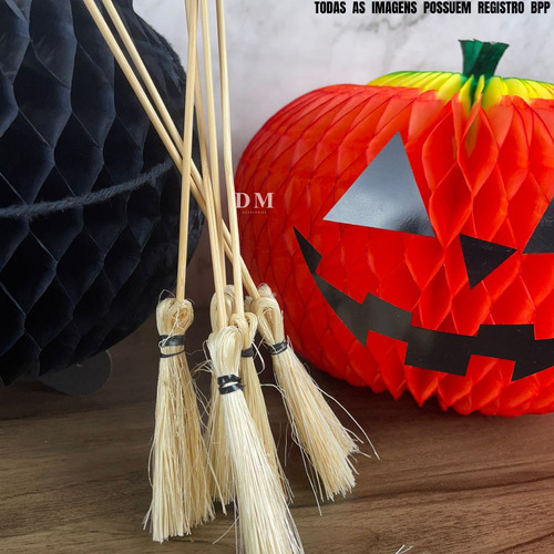 Kit 10 Vassourinha Decoração Halloween Dia Das Bruxas