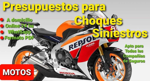 Imagen 4 de 5 de Presupuestos Choques/siniestros Para Motos Online 24hs