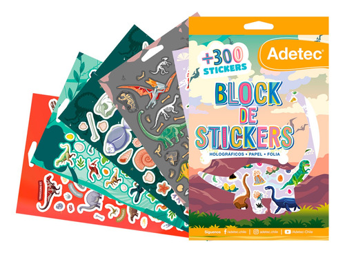 Block De Stickers Dinosaurios
