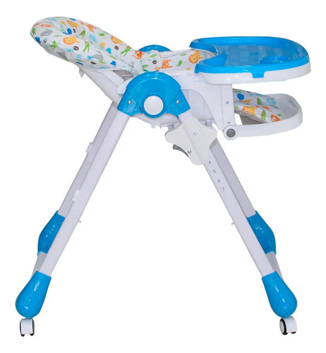 Bebeglo Silla De Comer Bebé Con 7 Alturas Reclinable Azul