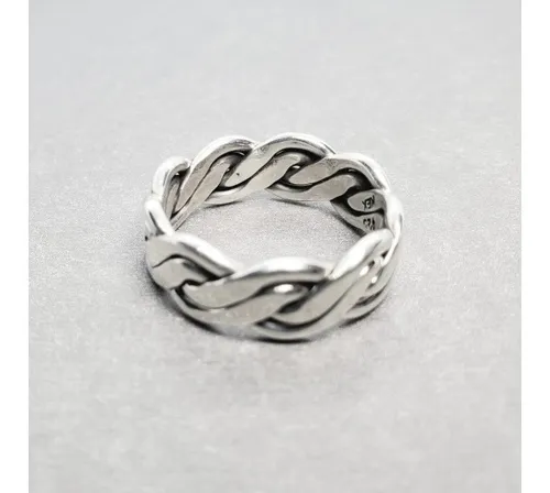 Banda trenzas 925 plata anillo Anillo de banda trenza ajustable keltenschmuck