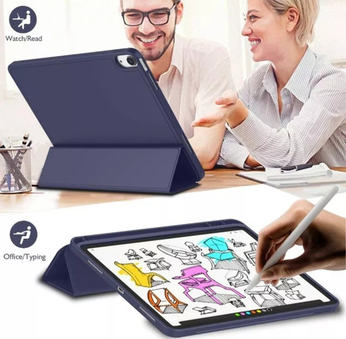 Funda Smart Case Para Ipad Ipad 11 Chip A16 Porta Pencil Azul Oscuro