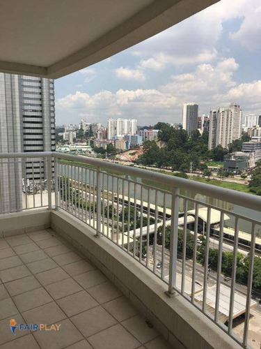 Apartamento No Brooklin, Ao Lado Da Berrini, 75m De Area Útil, 2 Dormitórios E 2 Vagas De Garagem - Ap3324