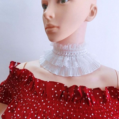Camiseta Desmontable De Encaje Con Medio Encaje Para Mujer,