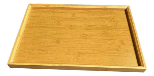 Bandeja Rectangular De Bambú For Comida, 28 Cm X 19 Cm X 2,