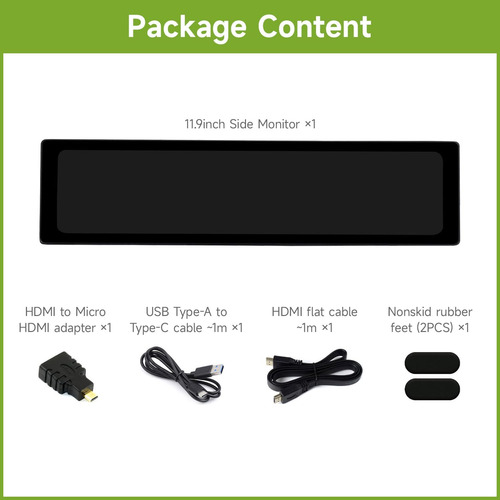Pantalla Ips Waveshare De 11.9 Pulgadas, Compatible Con Rasp