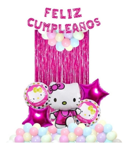 Globo Hello Kity Metalizado Decoración Fiesta Cumple X58 Pcs