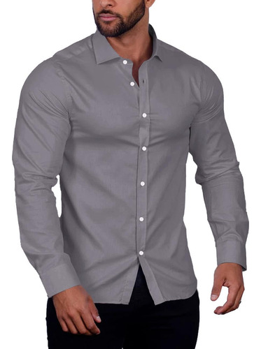 Coofandy Camisa De Vestir Con Ajuste Muscular, Para Hombre,