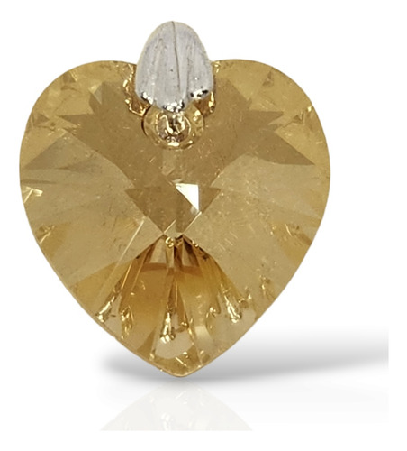 Dije Cristal Corazon 10mm Plata 925 Colores Vrs Encontralos Crystal Golden Shadow