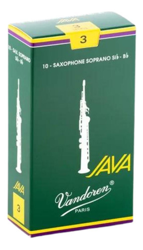 Kit 10 Palhetas Sax Soprano 3 Java Sr303 Vandorem 6359