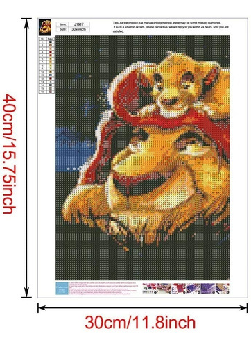 Imagen 2 de 8 de 5d Pintura Por Diamantes Kit El Rey Leon / Disney
