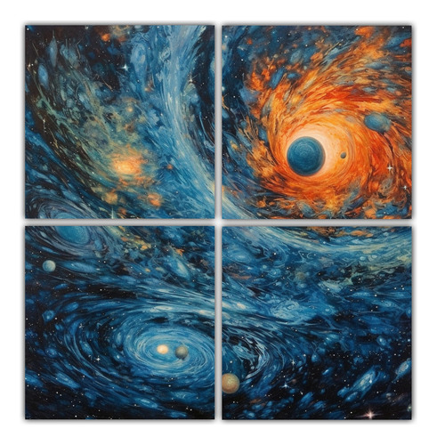 60x60cm Cuadros Inspiración Temática Galaxias Azules