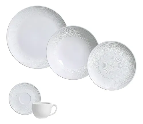Aparelho De Jantar 20 Peças Agra Branco Porto Brasil