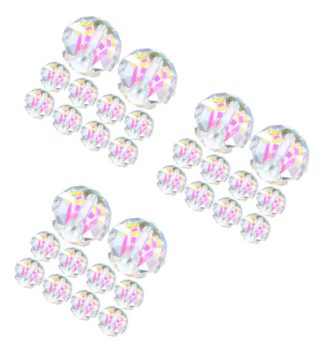 30 Perlas De Cristal Facetado: Cuentas De Diamantes De Imita