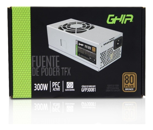 Fuente De Poder Ghia 80 Plus Bronze 80mm 300w Gfp300b1 Gr /v