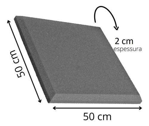 Espuma De Isolamento Acústico - Anti Ruídos 50x50 Preta