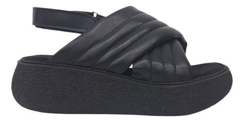 Sandalias Tira Cruz Negro Mujer 35 Al 40