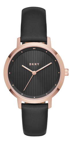 Dkny Reloj Informal De Acero Y Cuero De Cuarzo Para Mujer D