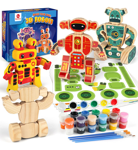 Juguetes De Robot De Madera Para Niños 3 A 5 Años