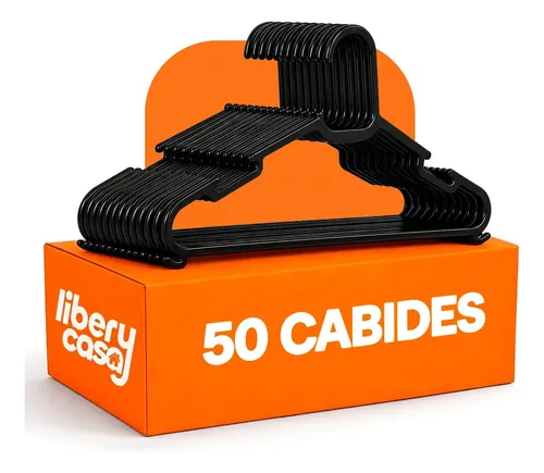 Com 50 cabides reforçados, fica muito mais fácil organizar suas roupas e deixar tudo no lugar! 😍👔