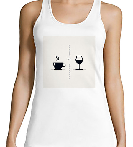 Musculosa Mujer Cafe Versus Vino Am Pm Wine Coffee M1