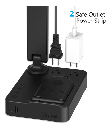 Lámpara De Escritorio Led Con Cargador Inalámbrico Y Usb