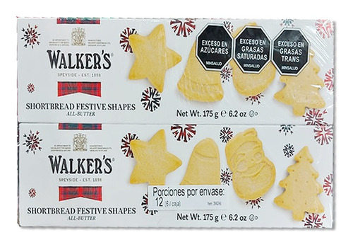 Galletas De Mantequilla Navideñas Walkers 175g X 2