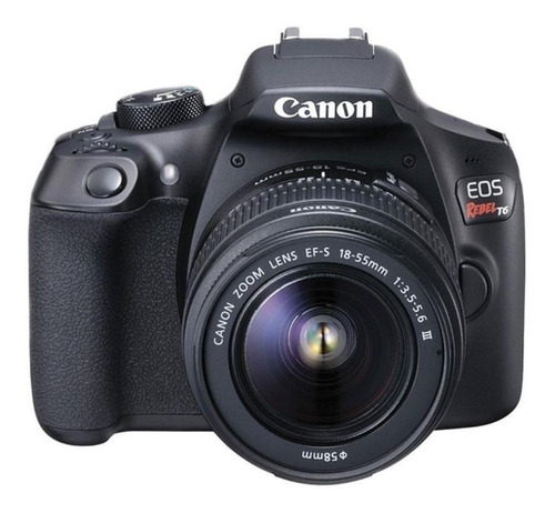  Canon EOS Rebel T6 18-55mm IS II + 55-250mm IS STM Kit DSLR color  negro