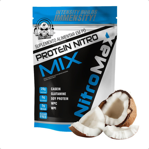 5x Whey Protein Nitro Mix Refil 900g - Nitromax Sabor Coco