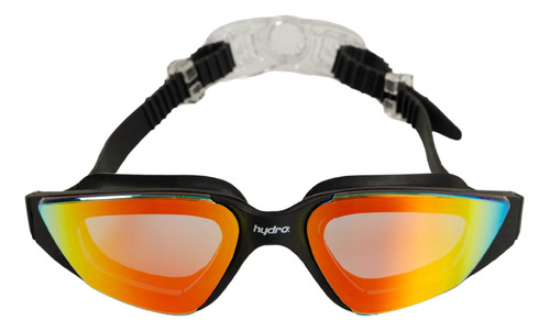 Antiparras Natacion Hydro Mirror 6.0 Espejadas Lentes Color Negro/Naranja