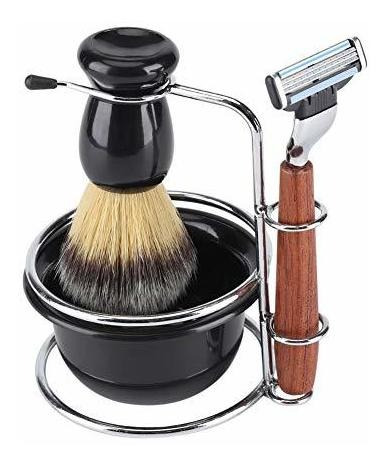 Imagen 1 de 2 de Brocha Para Afeitar Barba + Base Y Envase, Barbería Barberos
