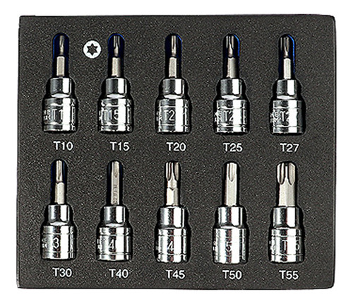 Juego De 10 Brocas Torx Bit Socket Torx Crv De 3/8 Pulgadas