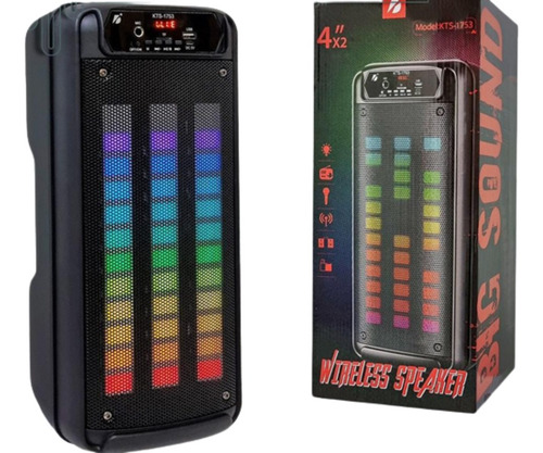 Parlante Bluetooth Kts-1753 10w*2 Luz (fm, Usb, Mp3)