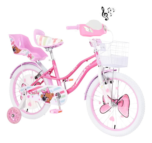 Bicicleta Supermex R16doluz Para Niñas - Rodado 16 V-brakes Dolly Pro Rosa/blanco 16 "