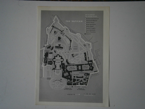 The Vatican . 17 X 25 - Mapa Impreso En 1966 . El Vaticano