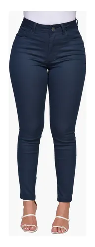 Calça de brim store feminina azul marinho