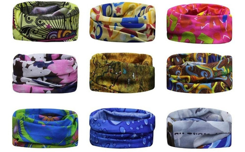 Bandana Bufanda Moto  En Varios Colores, 9 Piezas