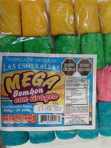 Mega Bombón Con Gragea Sabores A Frutas 20 Piezas 