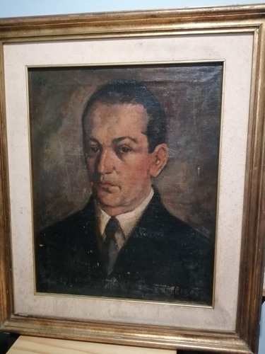 Antiguo Cuadro Pintura Al Óleo Sobre Tela Edgardo Ribeiro