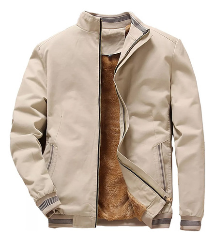 Chaqueta De Invierno Para Hombre Con Forro Polar Y Dobladill