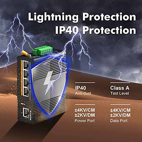 Switch Ethernet Industrial De 5 Puertos Poe Gigabit