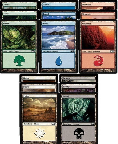 Cartas Magic 100 Tierras Basicas Mana Mtg Variadas 20 De C/u