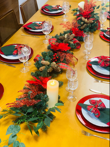 Colar De Mesa Natalino Vermelho G